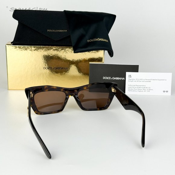 BRAND NEW D&G DG4435 502/73 Havana Dark Brown Cat Eye Women Sunglasses - Picture 9 of 12